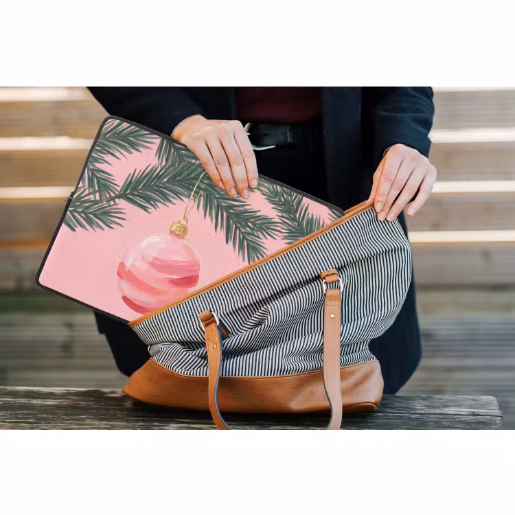 Laptop hülle - Weihnachtskugel – Rosa – Weihnachten — 4