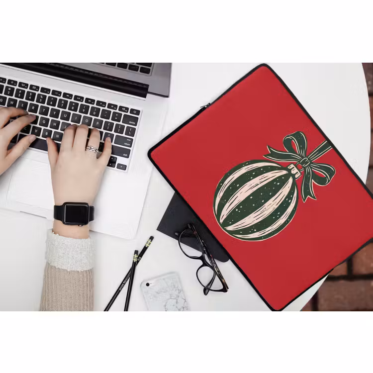 Laptop hülle - Weihnachtskugel – Weihnachten – Rot — 3