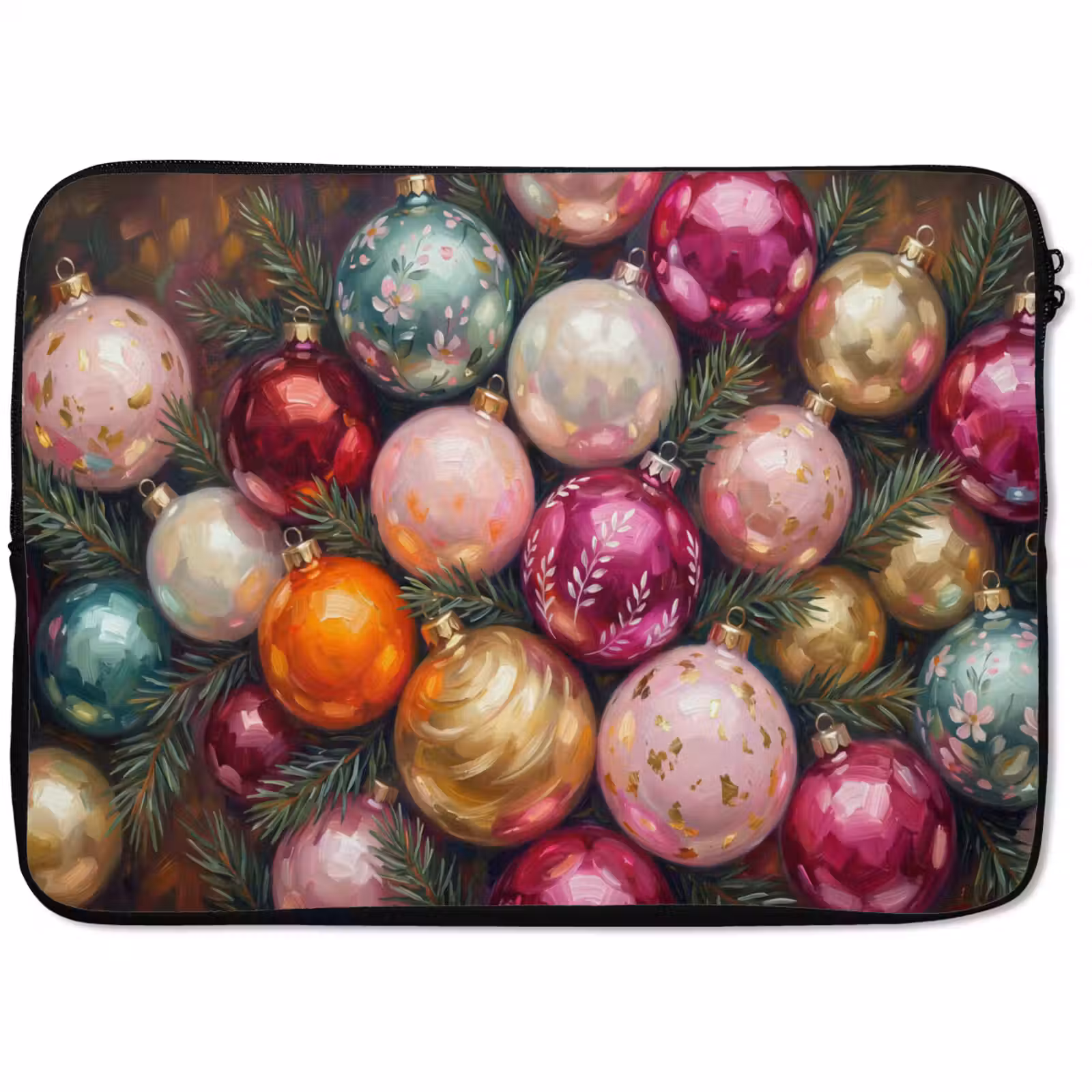Laptop hülle - Weihnachtskugeln – Bunt – Festlich — 1