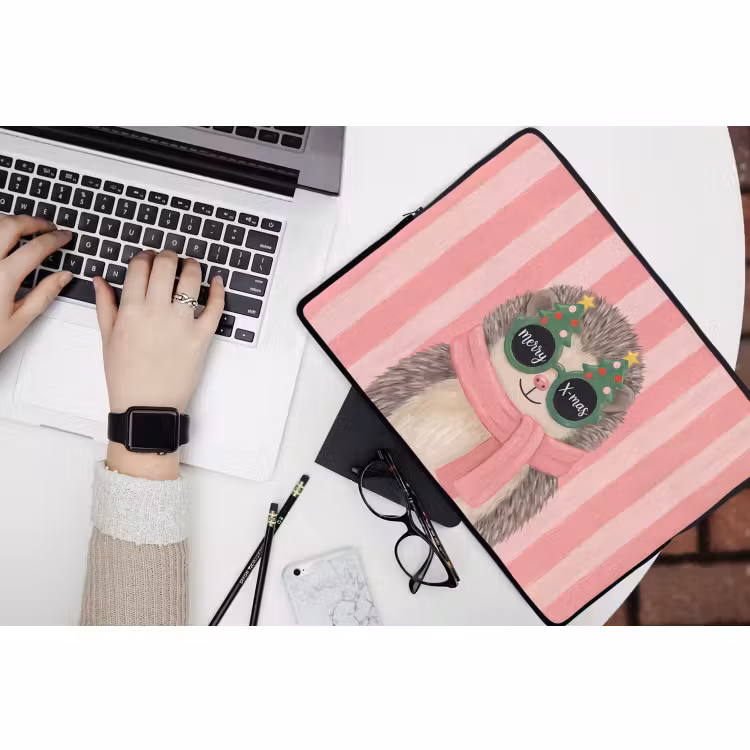 Laptop hülle - Igel – Weihnachten – Illustration — 3