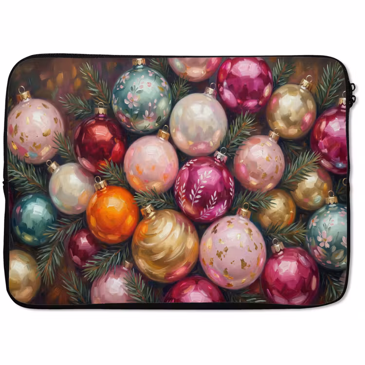 Laptop hülle - Weihnachtskugeln – Bunt – Festlich — 1