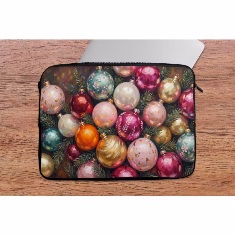 Laptop hülle - Weihnachtskugeln – Bunt – Festlich — 2