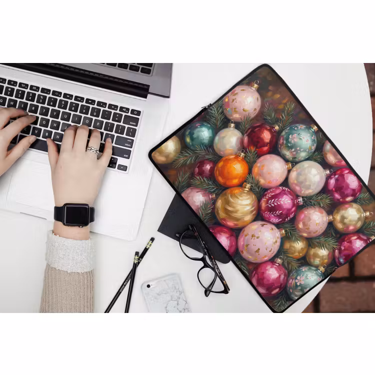 Laptop hülle - Weihnachtskugeln – Bunt – Festlich — 3
