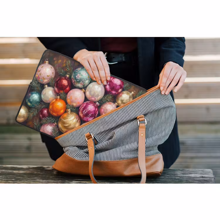 Laptop hülle - Weihnachtskugeln – Bunt – Festlich — 4