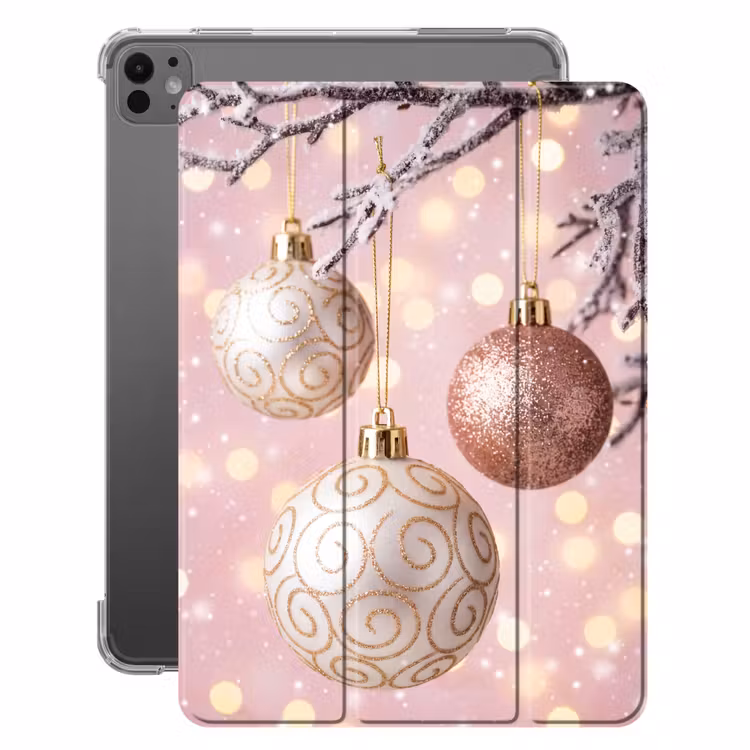 iPad-Hülle - Weihnachtskugel – Rosa – Winter — 1