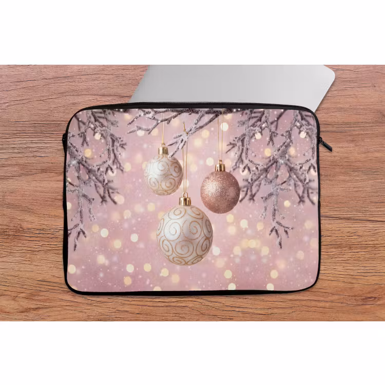 Laptop hülle - Weihnachtskugel – Rosa – Winter — 2
