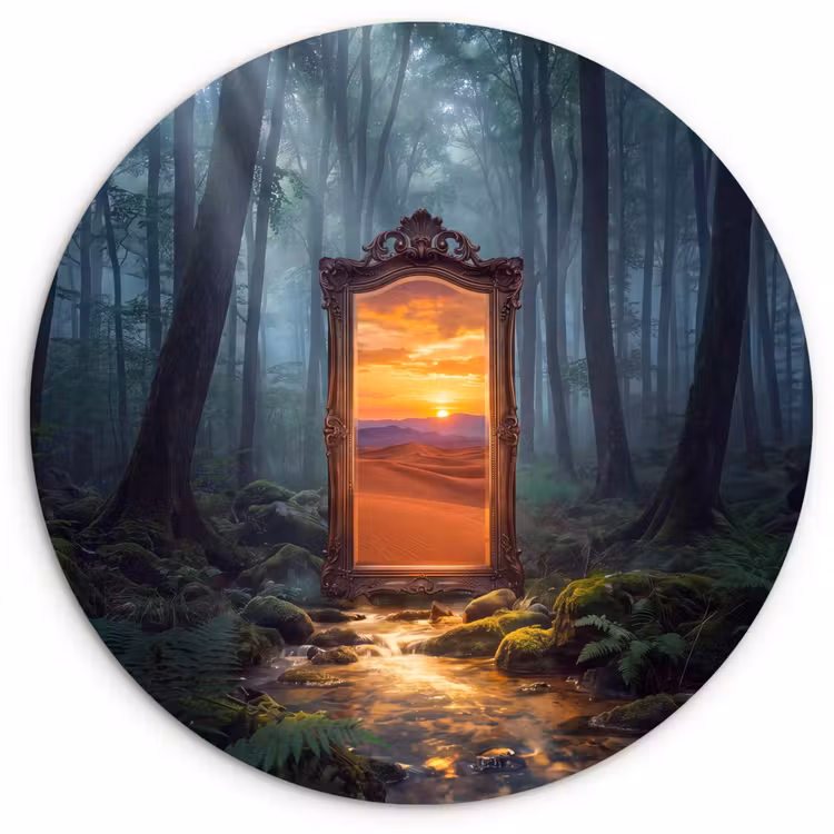 Forexbild Rund - Spiegel – Wald – Natur — 1