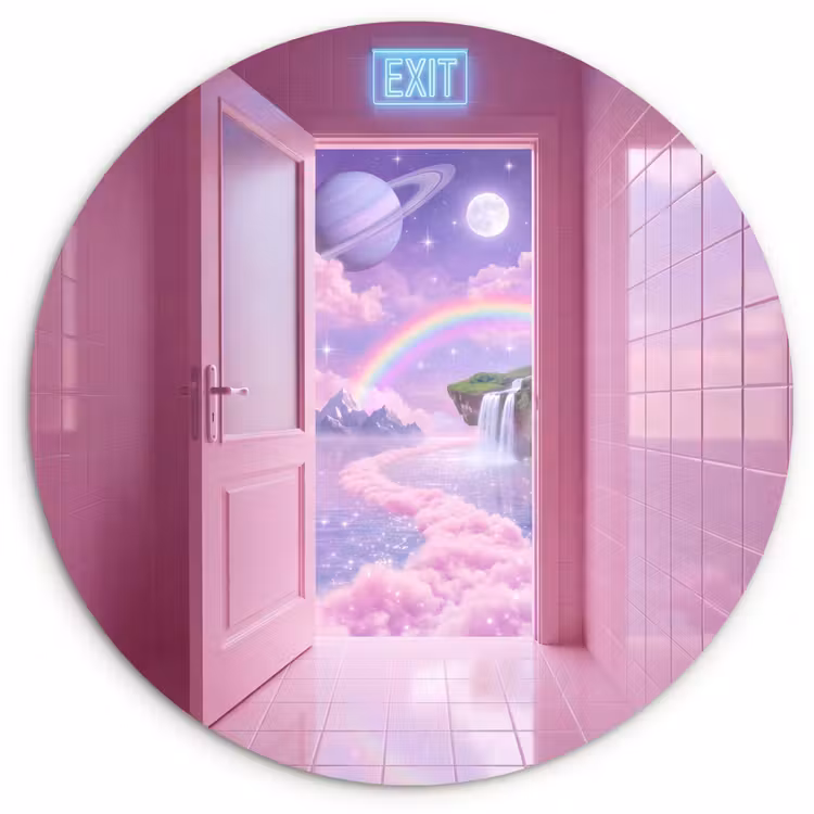 Forexbild Rund - Rosa Tür – Fantasie — 1