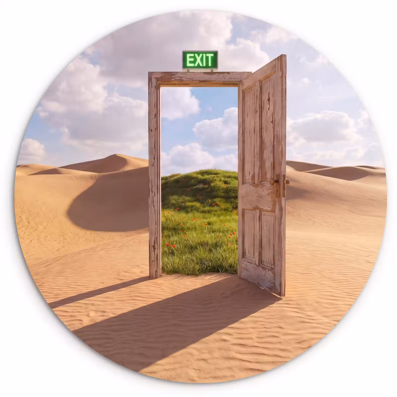 Forexbild Rund - Tür – Wüste – Gras — 1
