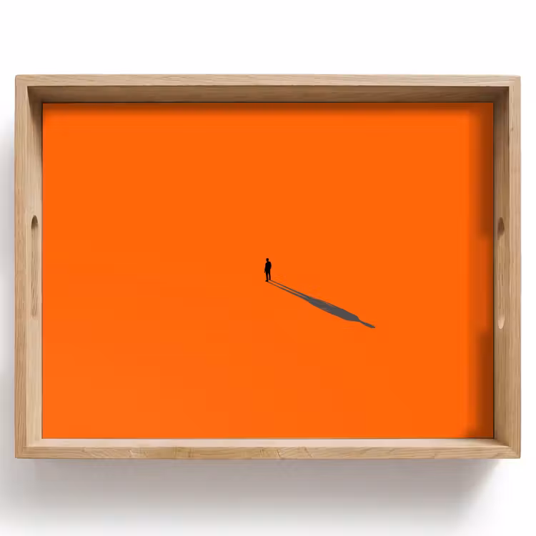 Tablett - Person – Schatten – Orange — 1