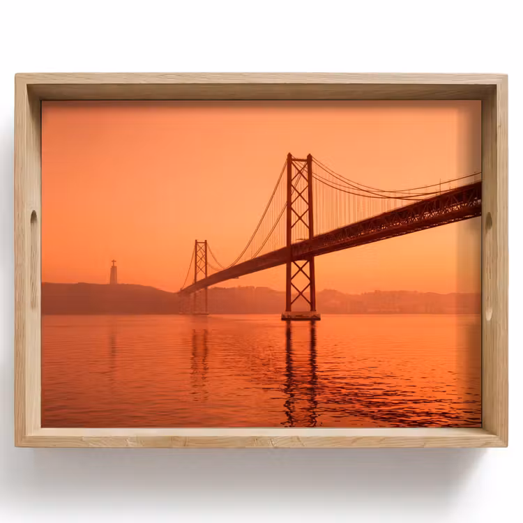 Tablett - Brücke – Wasser – Orange — 1