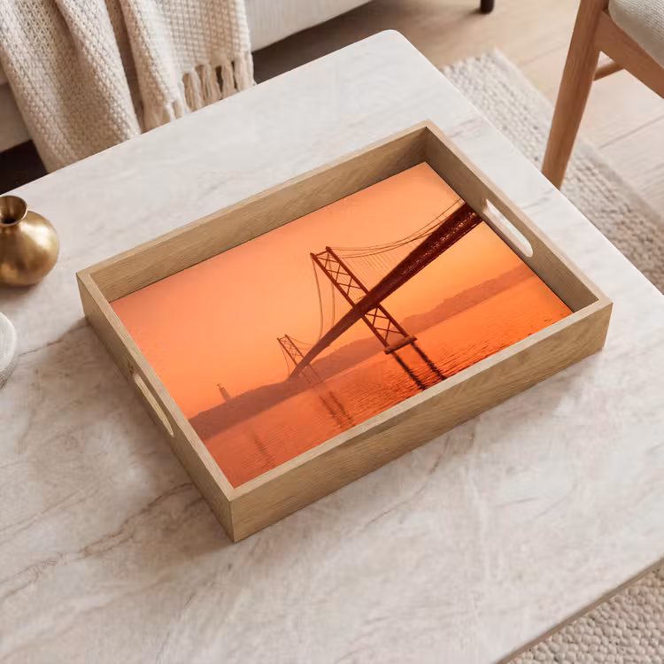 Tablett - Brücke – Wasser – Orange — 2
