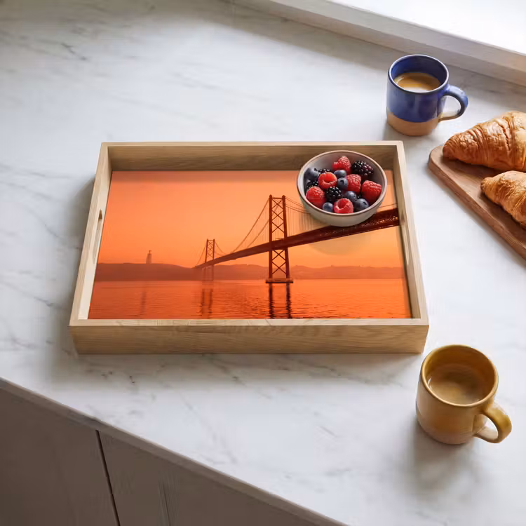 Tablett - Brücke – Wasser – Orange — 4