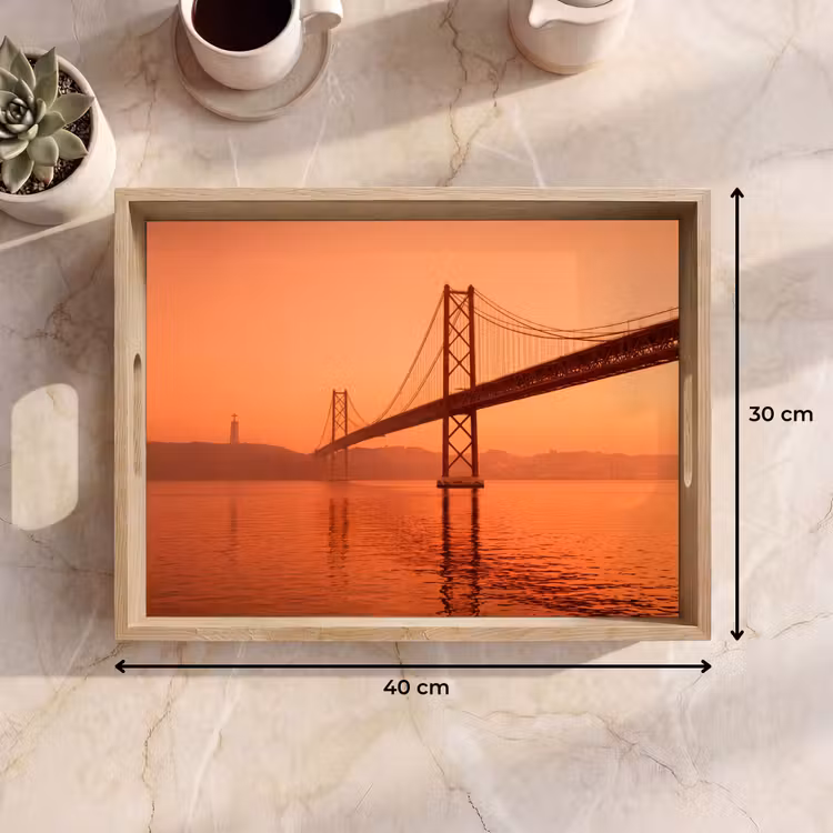 Tablett - Brücke – Wasser – Orange — 9