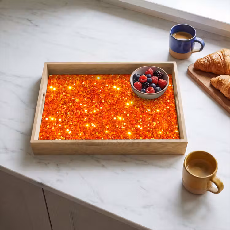 Tablett - Glitzer – Orange – Abstrakt — 4