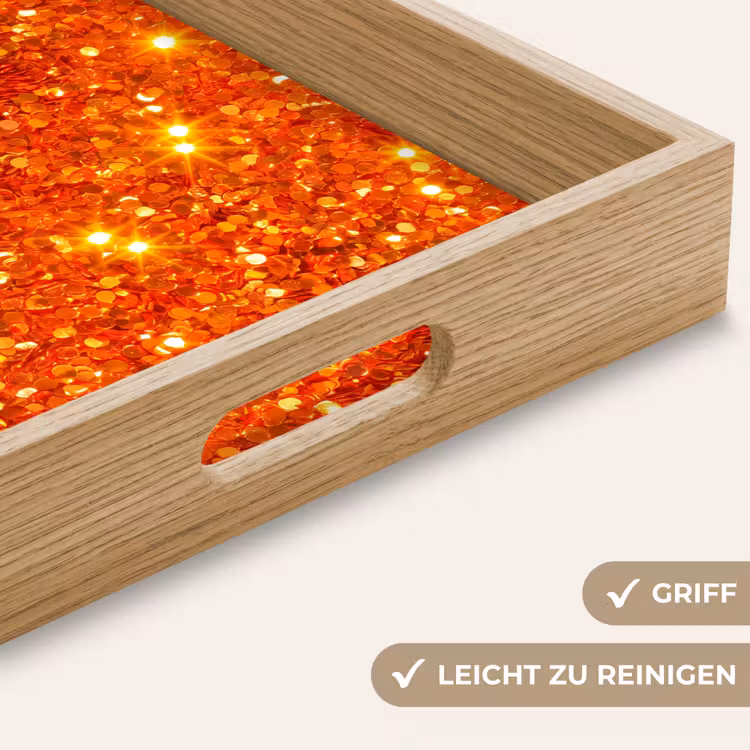 Tablett - Glitzer – Orange – Abstrakt — 5