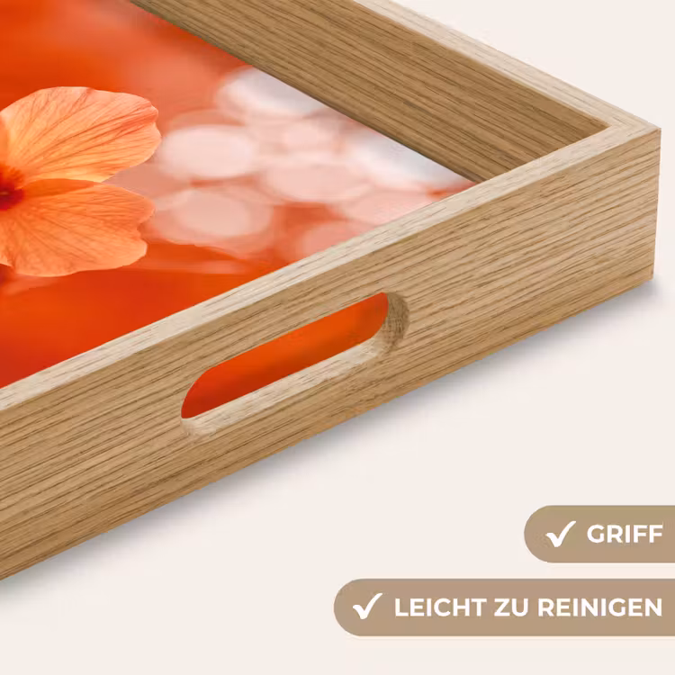 Tablett - Orangefarbene Blume – Makro — 5