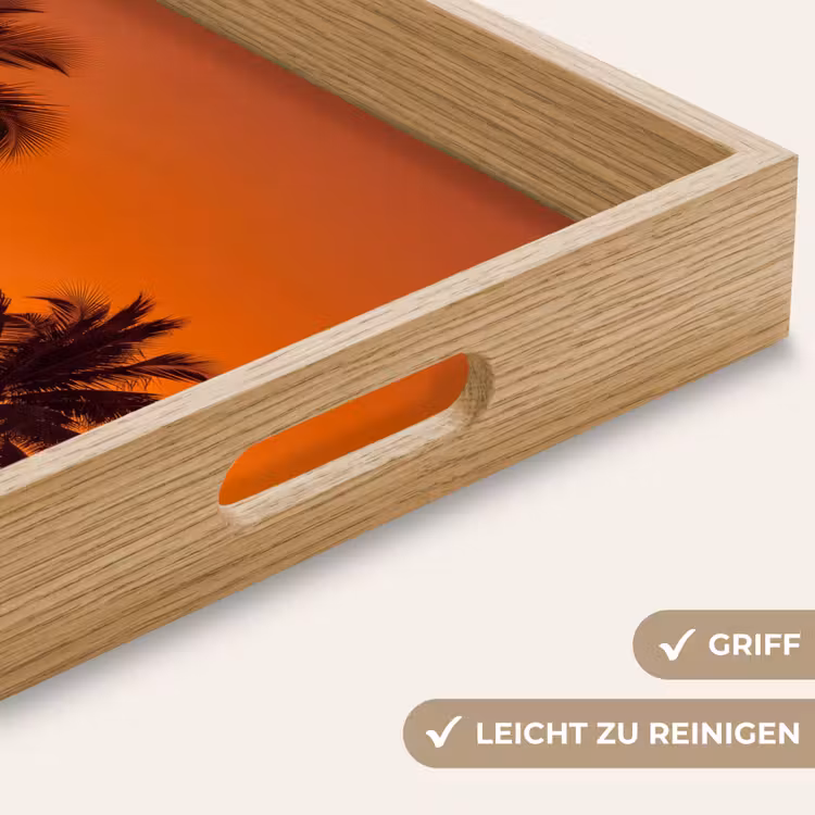 Tablett - Palmen – Sonnenuntergang – Orange — 5