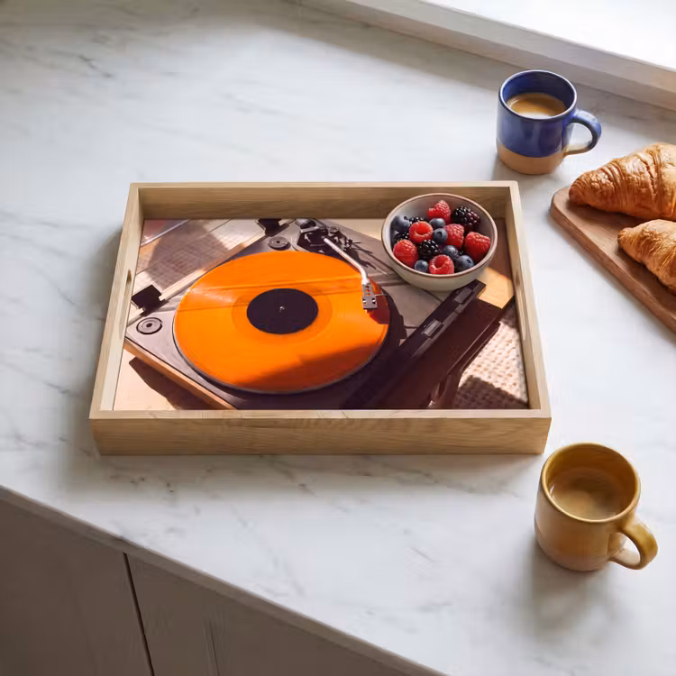 Tablett - Plattenspieler – Orange – Musik — 4