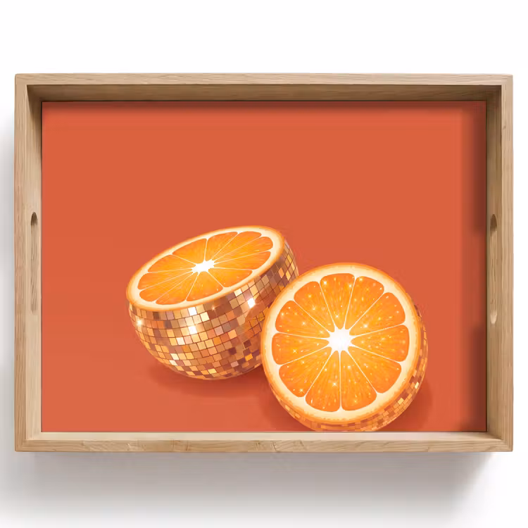 Tablett - Früchte – Disco – Gold — 1