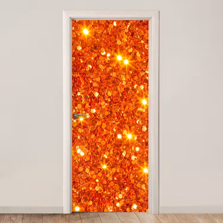Türtapete - Glitzer – Orange – Abstrakt — 1