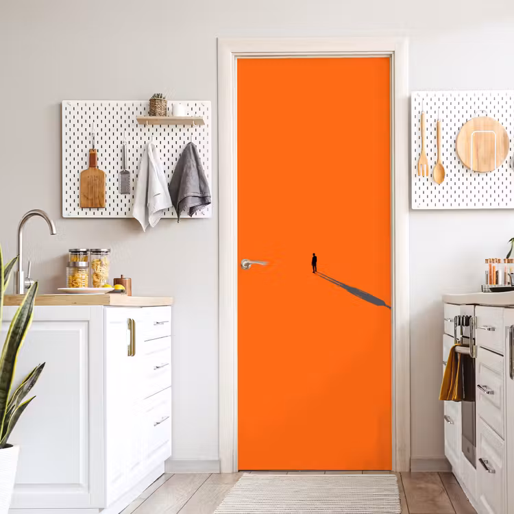 Türtapete - Person – Schatten – Orange — 6