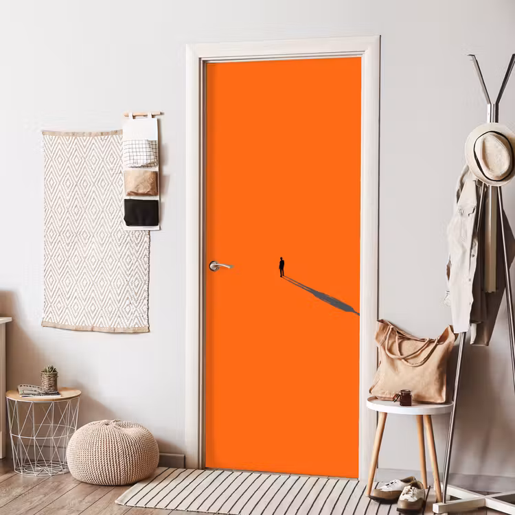 Türtapete - Person – Schatten – Orange — 7