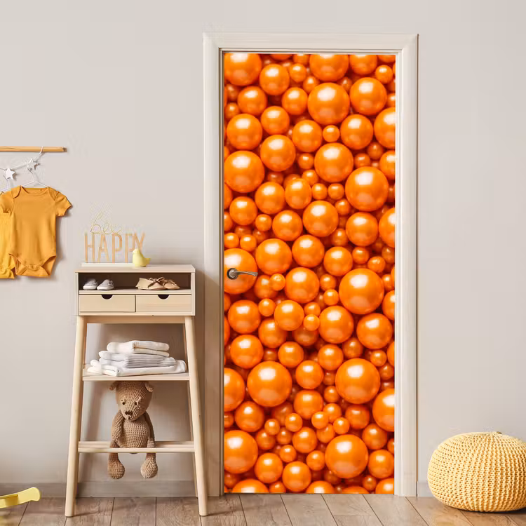 Türtapete - Süßigkeiten – Orange – Muster — 5