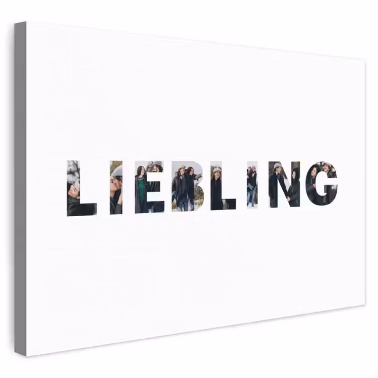Personalisierte Leinwand - Liebling – Buchstaben-Collage — 1