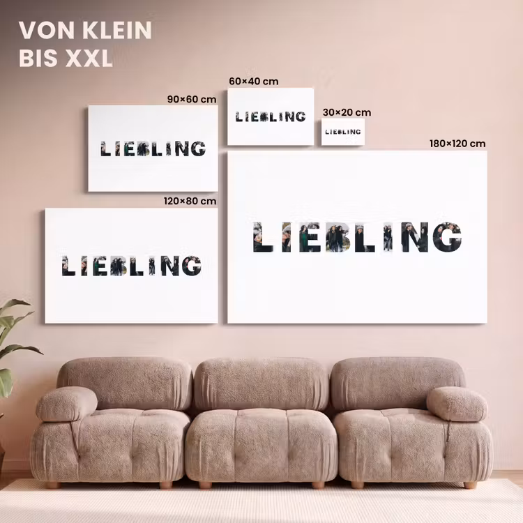 Personalisierte Leinwand - Liebling – Buchstaben-Collage — 6