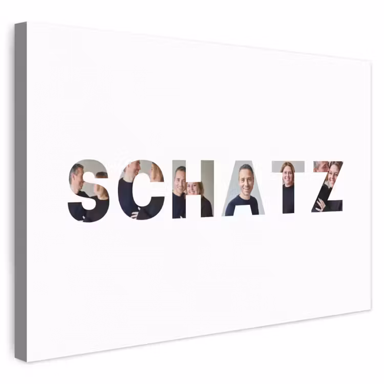 Personalisierte Leinwand - Schatz – Buchstabencollage — 1