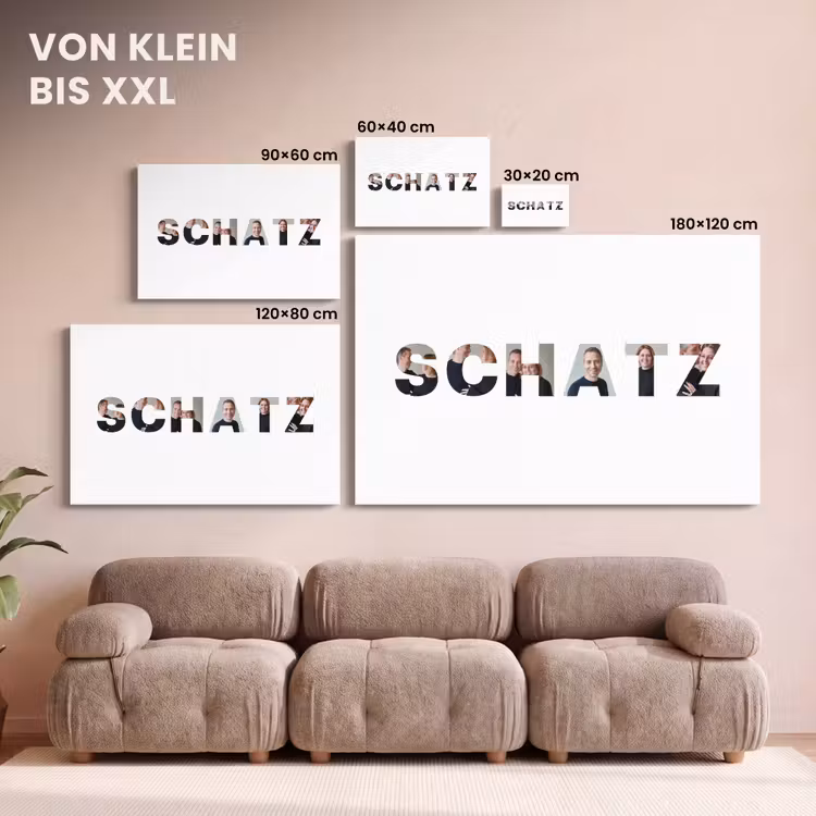 Personalisierte Leinwand - Schatz – Buchstabencollage — 6