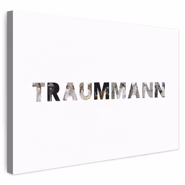 Personalisierte Leinwand - Raummann – Buchstaben-Collage — 1