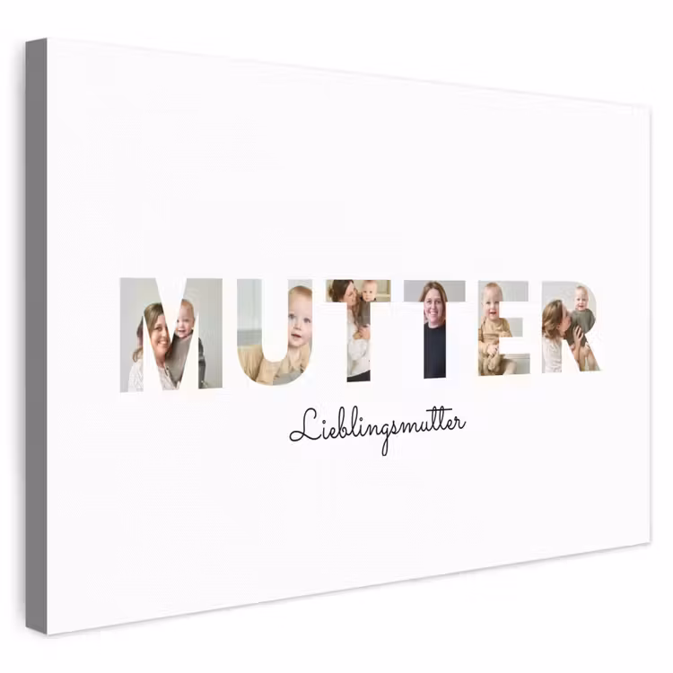 Personalisierte Leinwand - Lieblingsmutter – Buchstaben-Collage — 1