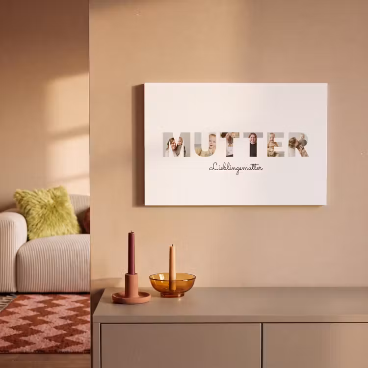 Personalisierte Leinwand - Lieblingsmutter – Buchstaben-Collage — 2