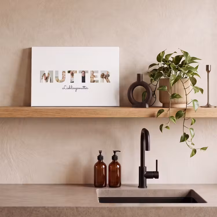 Personalisierte Leinwand - Lieblingsmutter – Buchstaben-Collage — 3