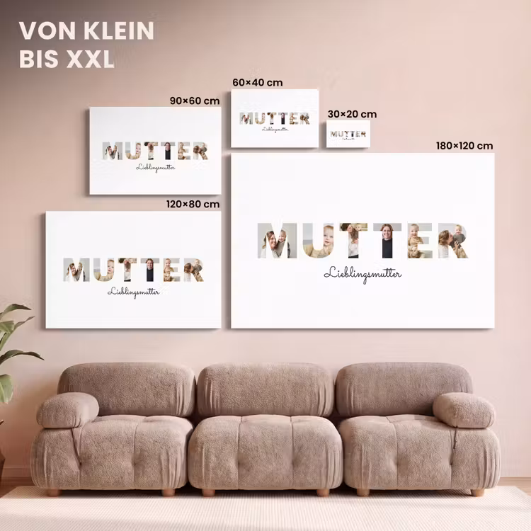 Personalisierte Leinwand - Lieblingsmutter – Buchstaben-Collage — 6