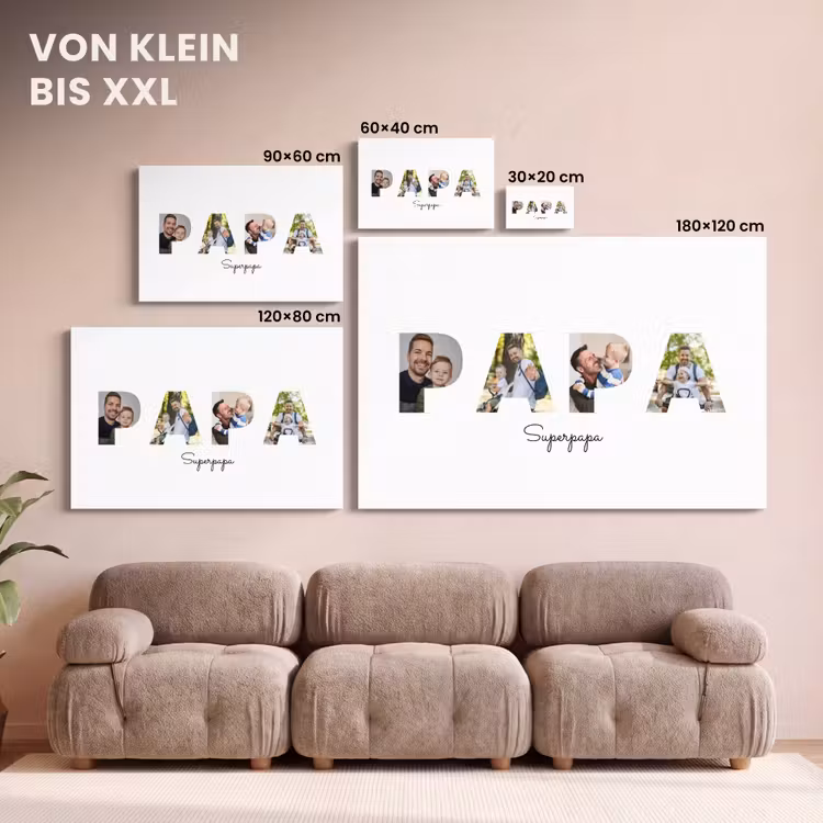 Personalisierte Leinwand - Superpapa – Buchstaben-Collage — 6
