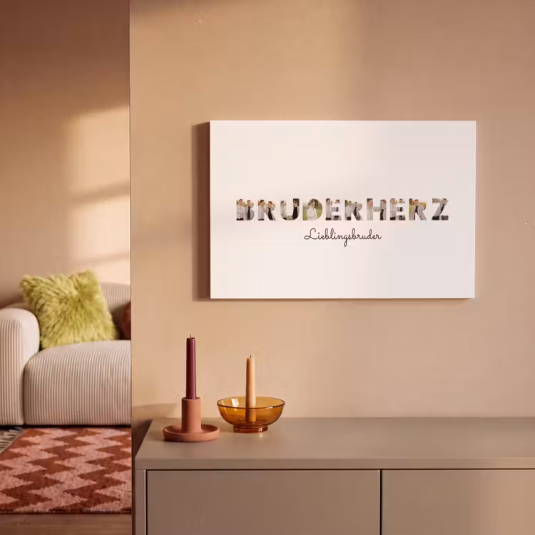 Personalisierte Leinwand - Bruderherz – Buchstaben-Collage — 2