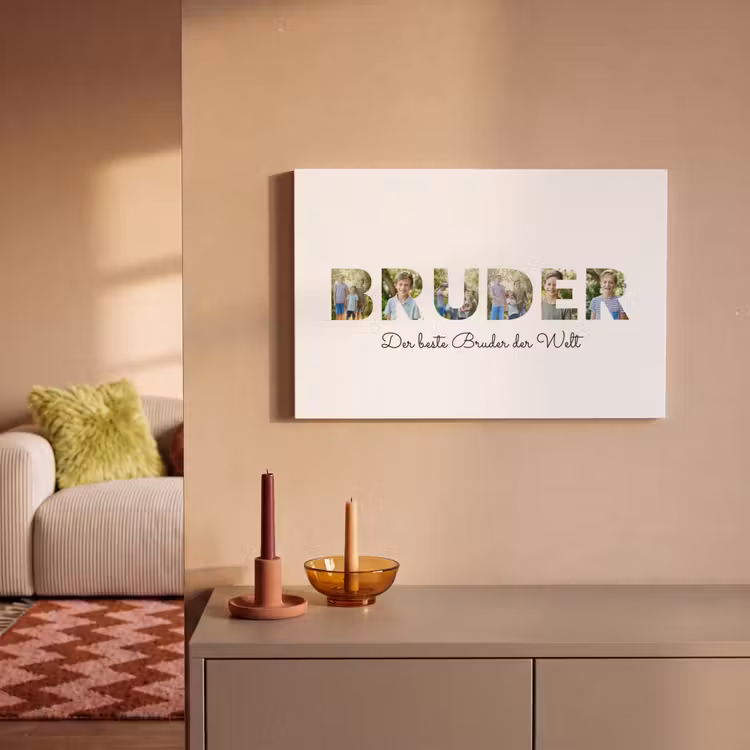 Personalisierte Leinwand - Bruder – Buchstaben-Collage — 2