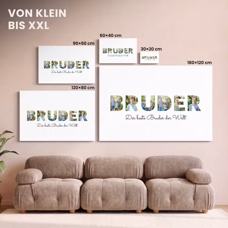 Personalisierte Leinwand - Bruder – Buchstaben-Collage — 6
