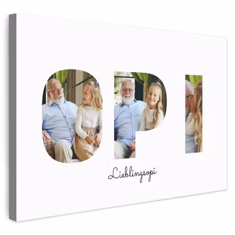 Personalisierte Leinwand - Opi – Buchstaben-Collage — 1