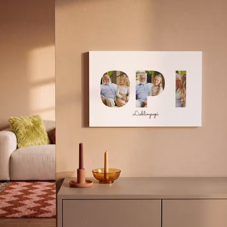 Personalisierte Leinwand - Opi – Buchstaben-Collage — 2