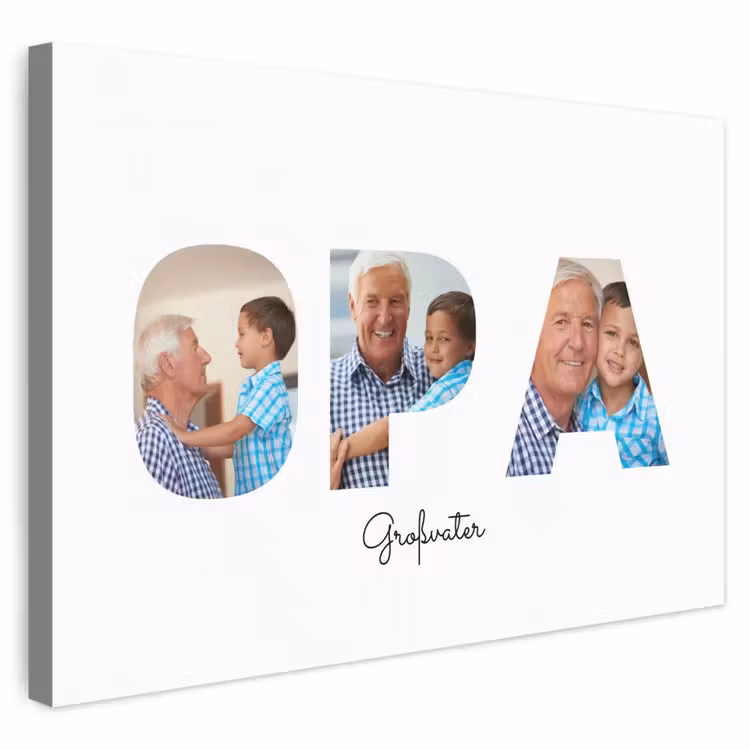 Personalisierte Leinwand - Opa – Buchstaben-Collage — 1