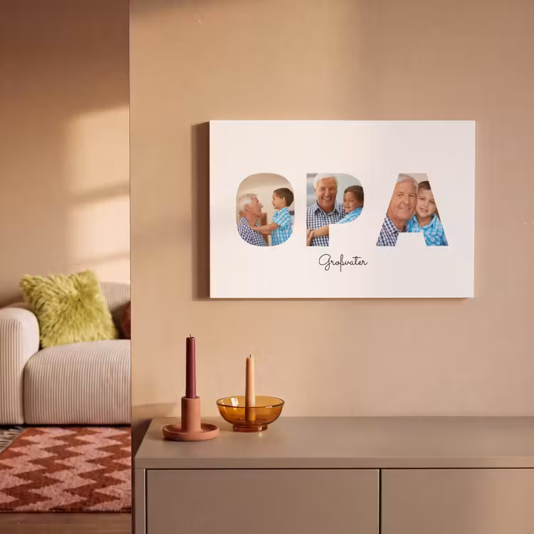 Personalisierte Leinwand - Opa – Buchstaben-Collage — 2