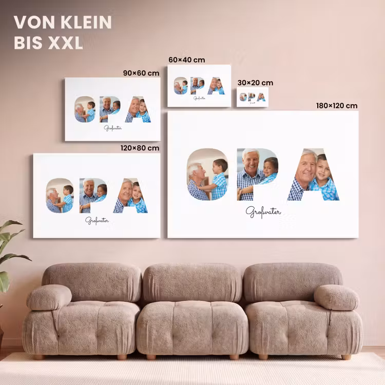 Personalisierte Leinwand - Opa – Buchstaben-Collage — 6