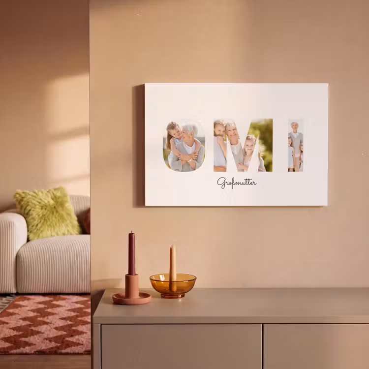 Personalisierte Leinwand - Omi – Buchstaben-Collage — 2