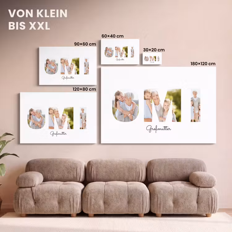 Personalisierte Leinwand - Omi – Buchstaben-Collage — 6