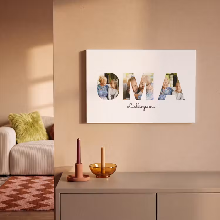 Personalisierte Leinwand - Oma – Buchstabencollage — 2