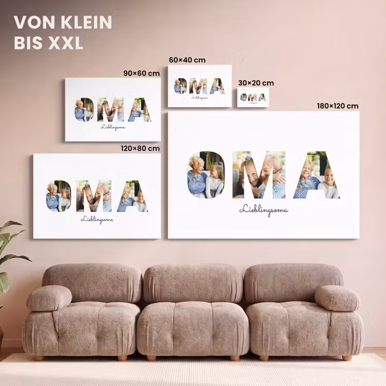 Personalisierte Leinwand - Oma – Buchstabencollage — 6